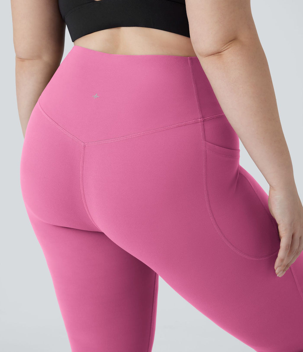 Pantalon de yoga à coupe bootcut gainant taille haute grande taille avec poches Halara UltraSculpt™