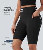 Short cycliste 12,5 cm d'entraînement gainant taille haute avec poches Halara UltraSculpt™
