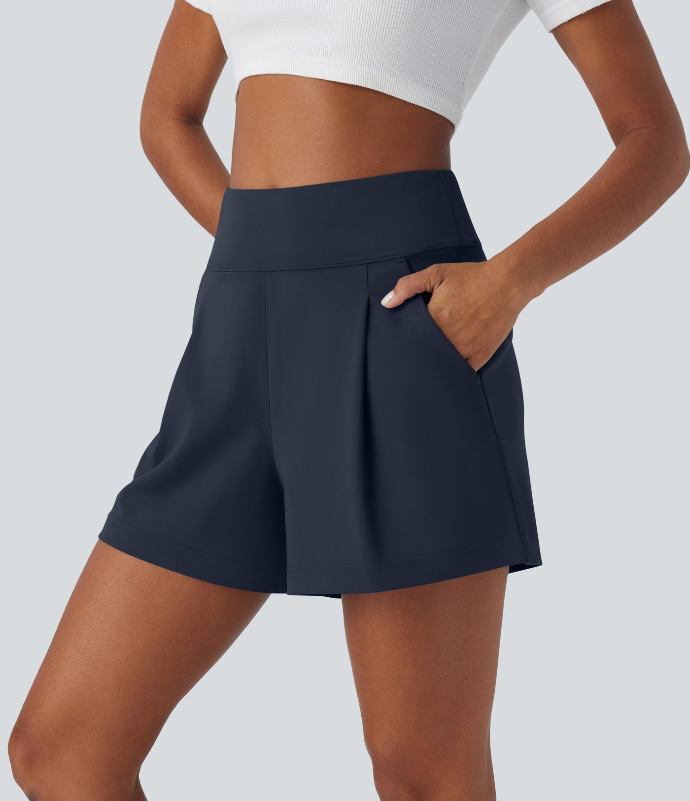 Short de travail large taille haute DayStretch avec poches