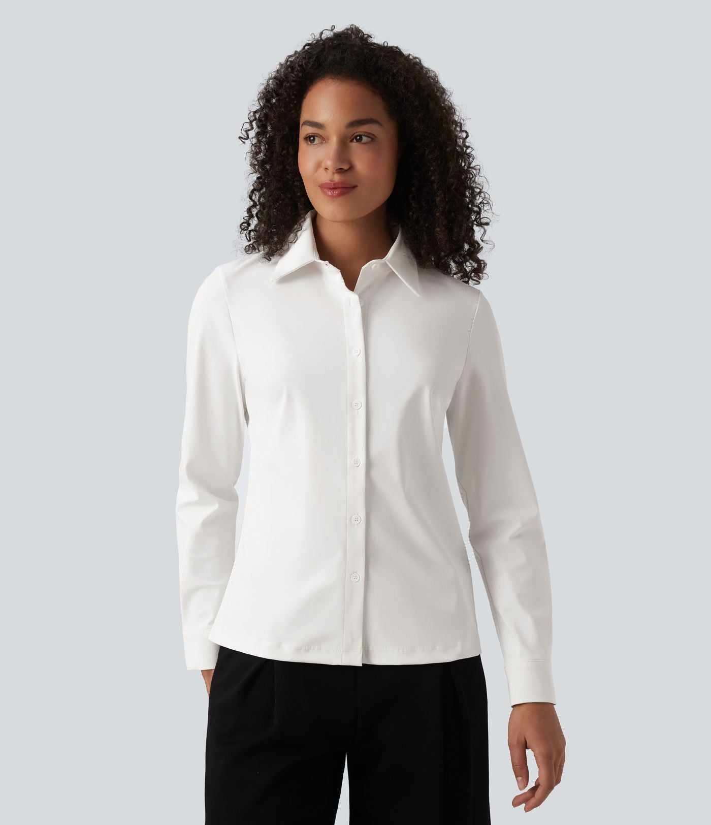 Chemise de travail infroissable à séchage rapide col manches longues