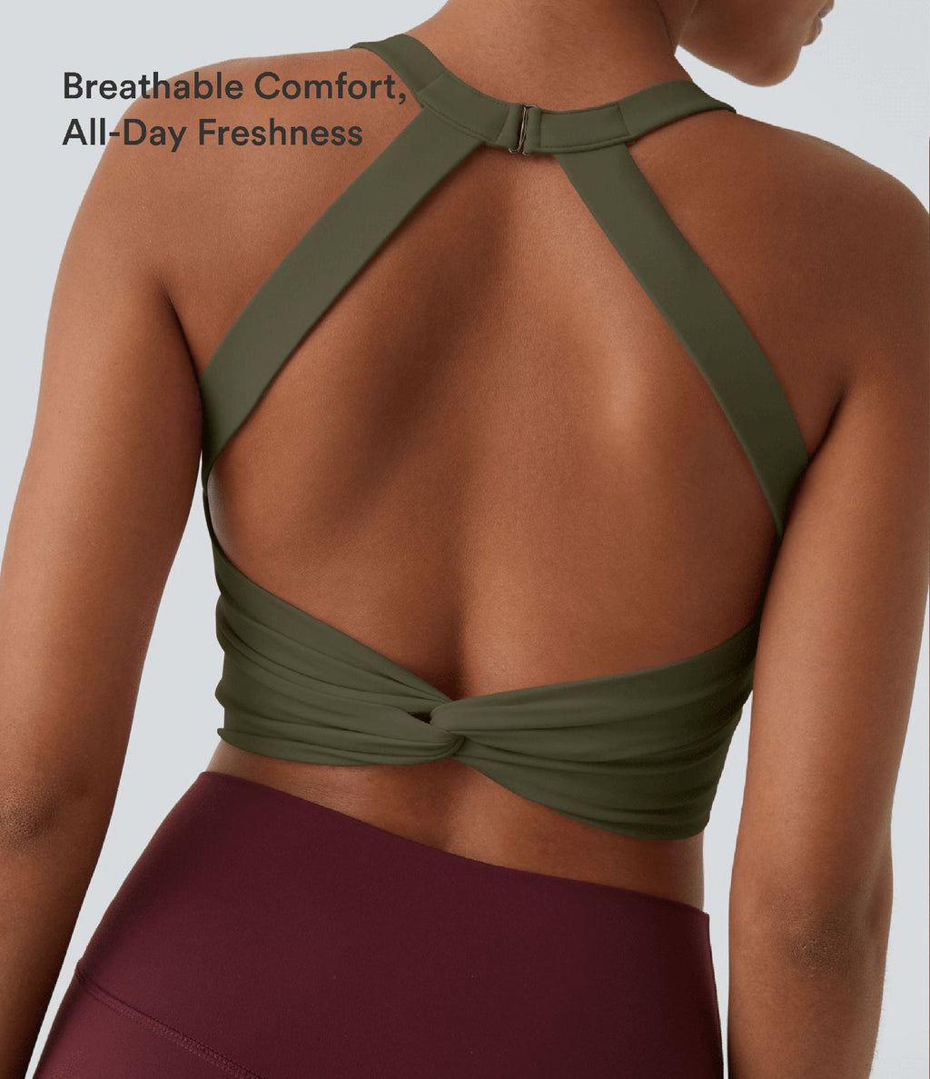Débardeur yoga court SoftlyZero™ Plush à découpes A-C