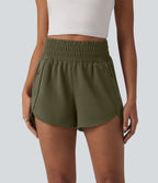 Short sweat décontracté taille haute à ourlet arrondi 7,5 cm avec poches