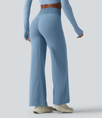 Pantalon de yoga droit Halara UltraSculpt™ taille haute gainant avec effet scrunch et poches