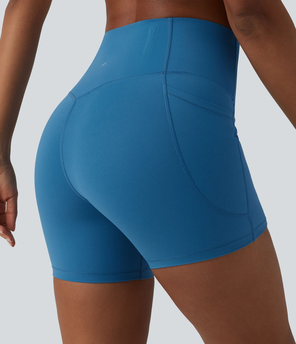 Short cycliste de yoga ventre plat Halara UltraSculpt™, taille haute, anti-roulis, 12,5 cm, avec poches