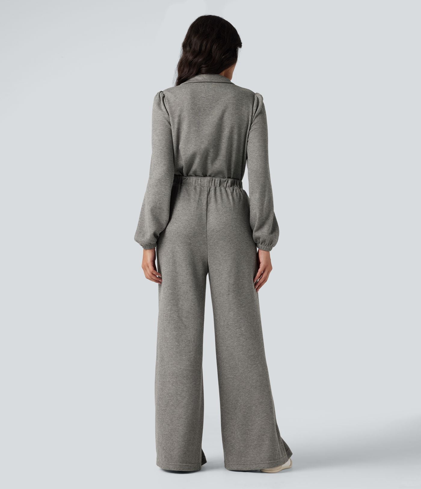Combinaison jambes larges demi-zip manches longues avec poches - Édition Easy Peasy