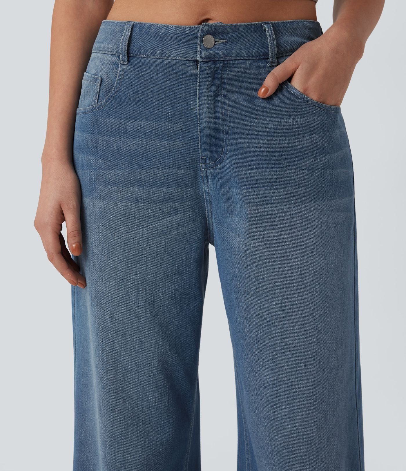 Jean décontracté Halara Flex™ taille mi-haute coupe évasée avec poches