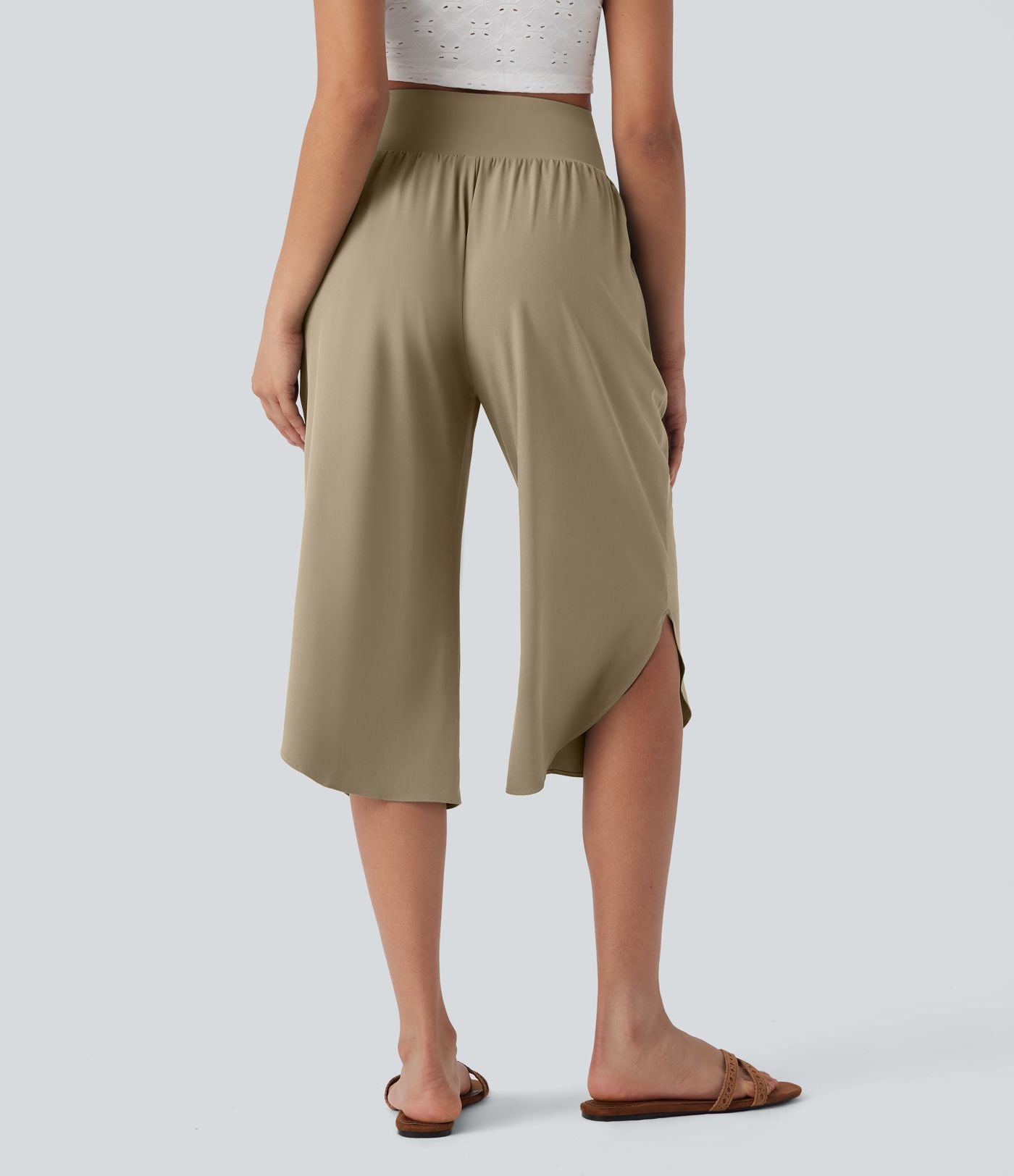 Pantalon corsaire gainant taille haute à ourlet asymétrique et séchage rapide avec poches Breezeful™