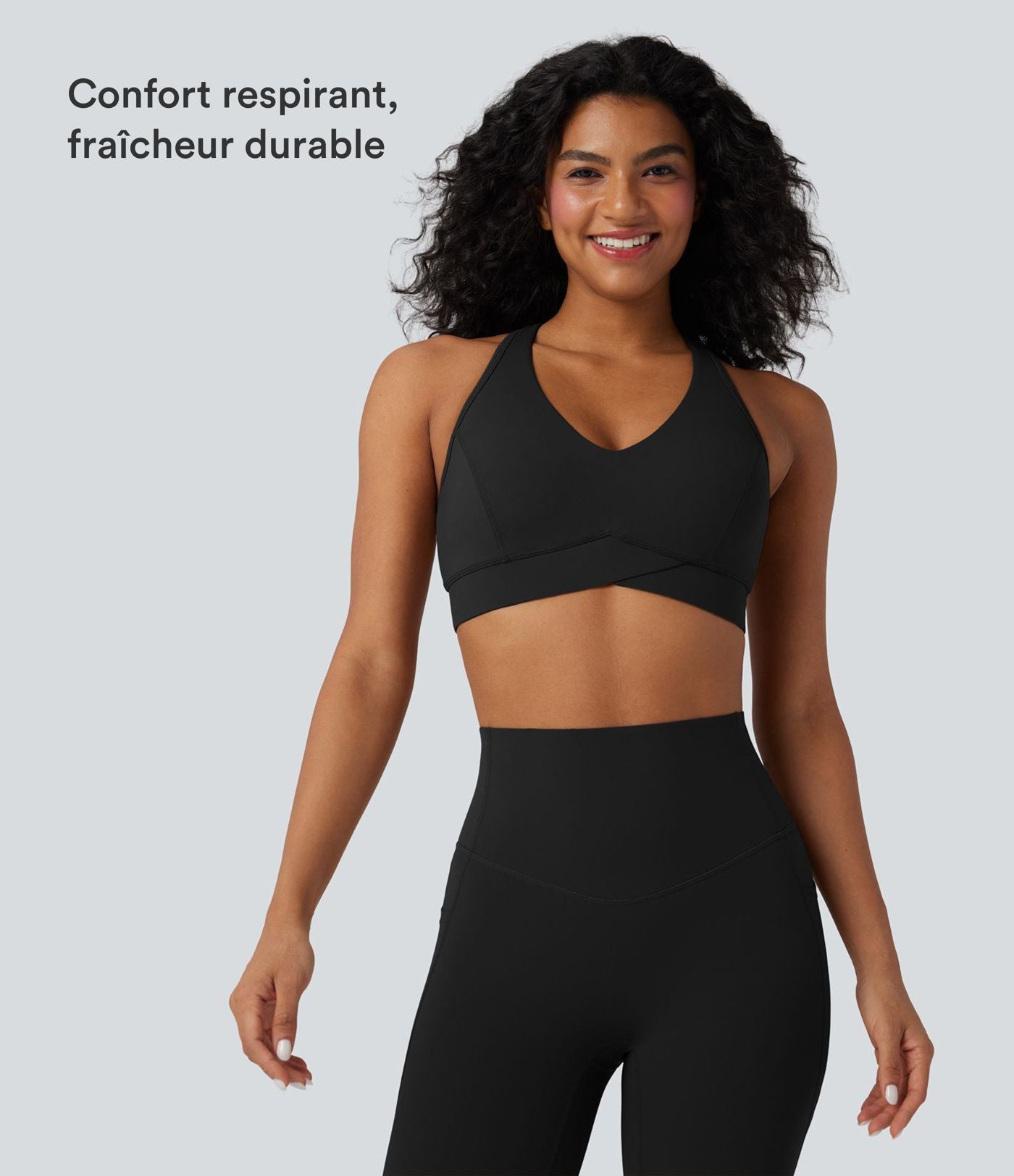 Brassière de sport entraînement Halara UltraSculpt™ soutien intermédiaire col V dos nageur bonnets A-C