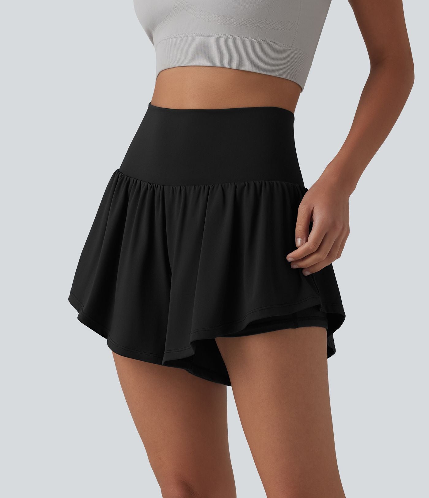 Short de yoga 2-en-1 SoftlyZero™ Airy effet frais InstantCool taille haute 7,5 cm avec poches