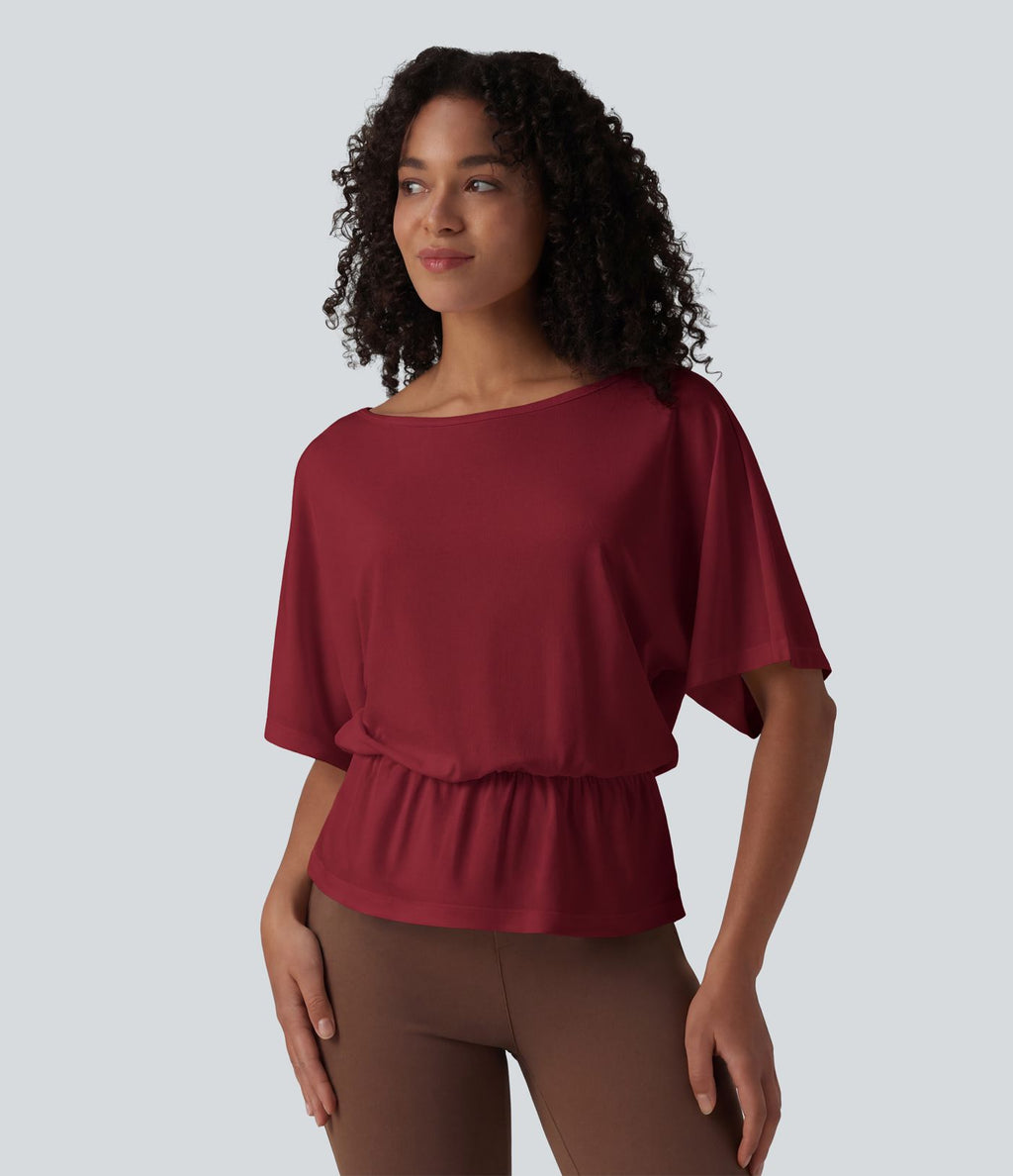 T-shirt de travail col bateau demi-manches