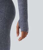 Veste de yoga OneForm Seamless Flow à manches longues avec zip et passage de pouce
