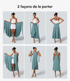 Jupe fluide de Vacances Breezeful™ Séchage Rapide Taille Haute Dos Noué Torsadé