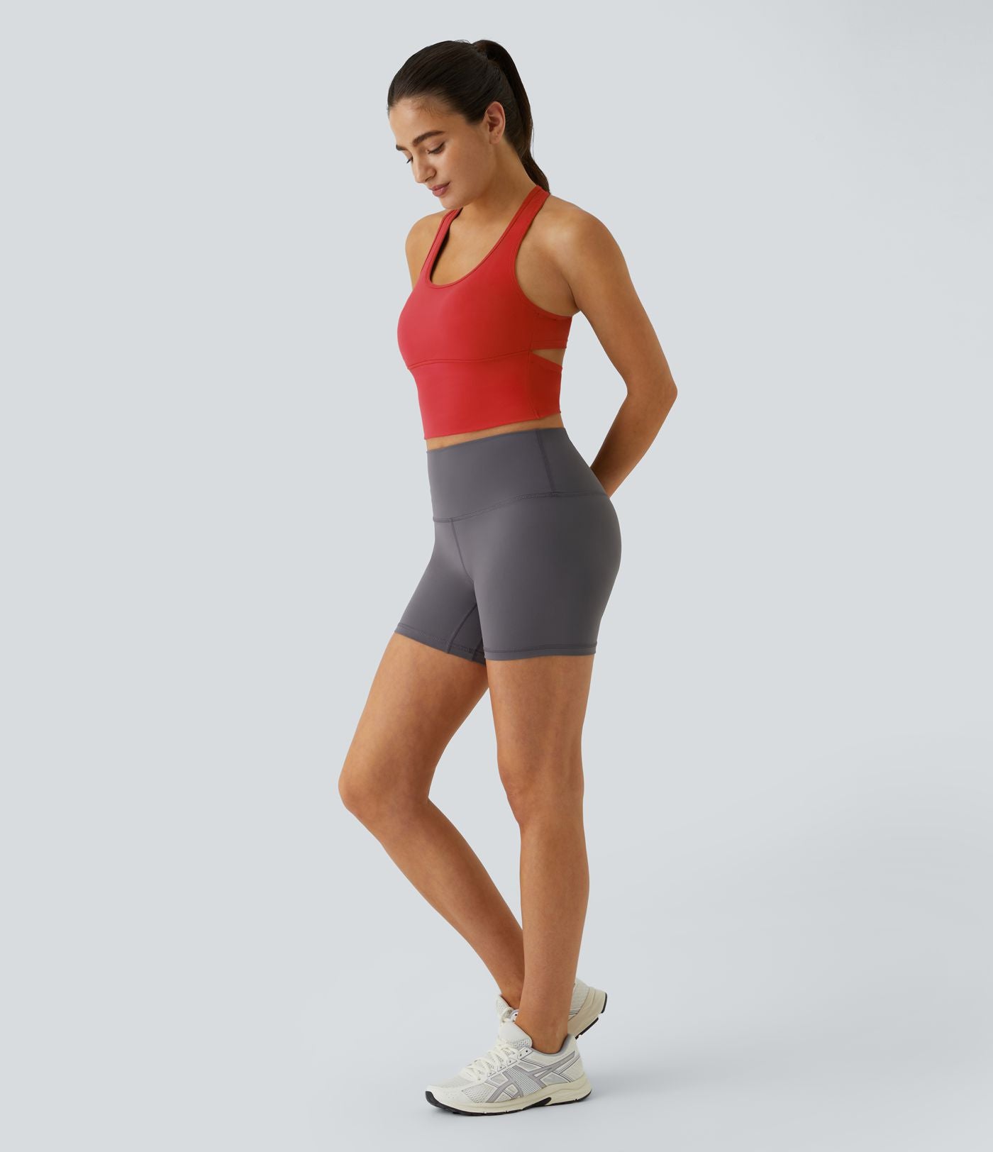 Softlyzero™ Plush Plus Débardeur Yoga Crop à Col U Plongeant Dos Nu Dos Nageur Découpé - UPF50+