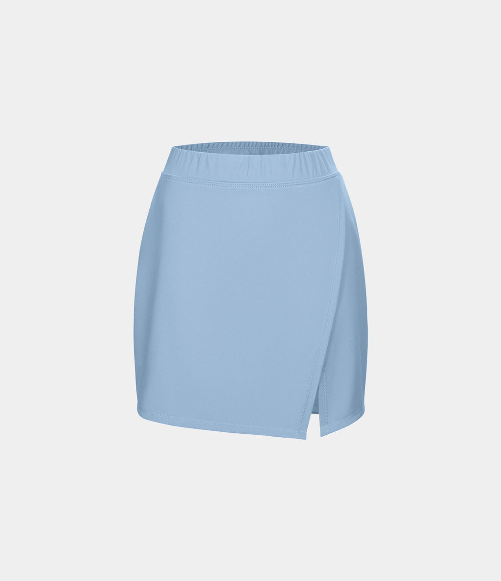 Softlyzero™ Airy Jupe Tennis Toucher Frais 2 en 1 avec Coupe Latérale et Poche Latérale - Pureté - UPF50+