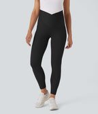 Legging de maternité 7/8 Softlyzero™ taille très haute croisée avec poches latérales - Protection UV UPF50+