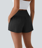 Breezeful™ Shorts 10cm Yoga Séchage Rapide 2 en 1 Taille Haute Poches Latérales Croisées