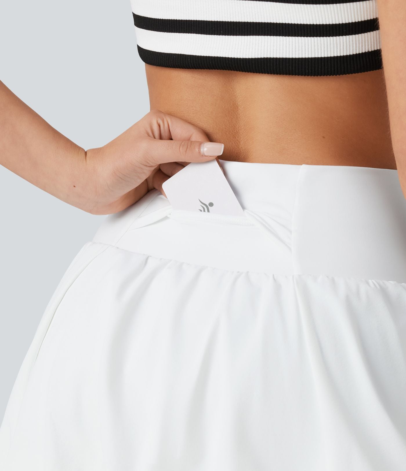 Jupe boule micro 2-en-1 taille haute pour la danse avec poches