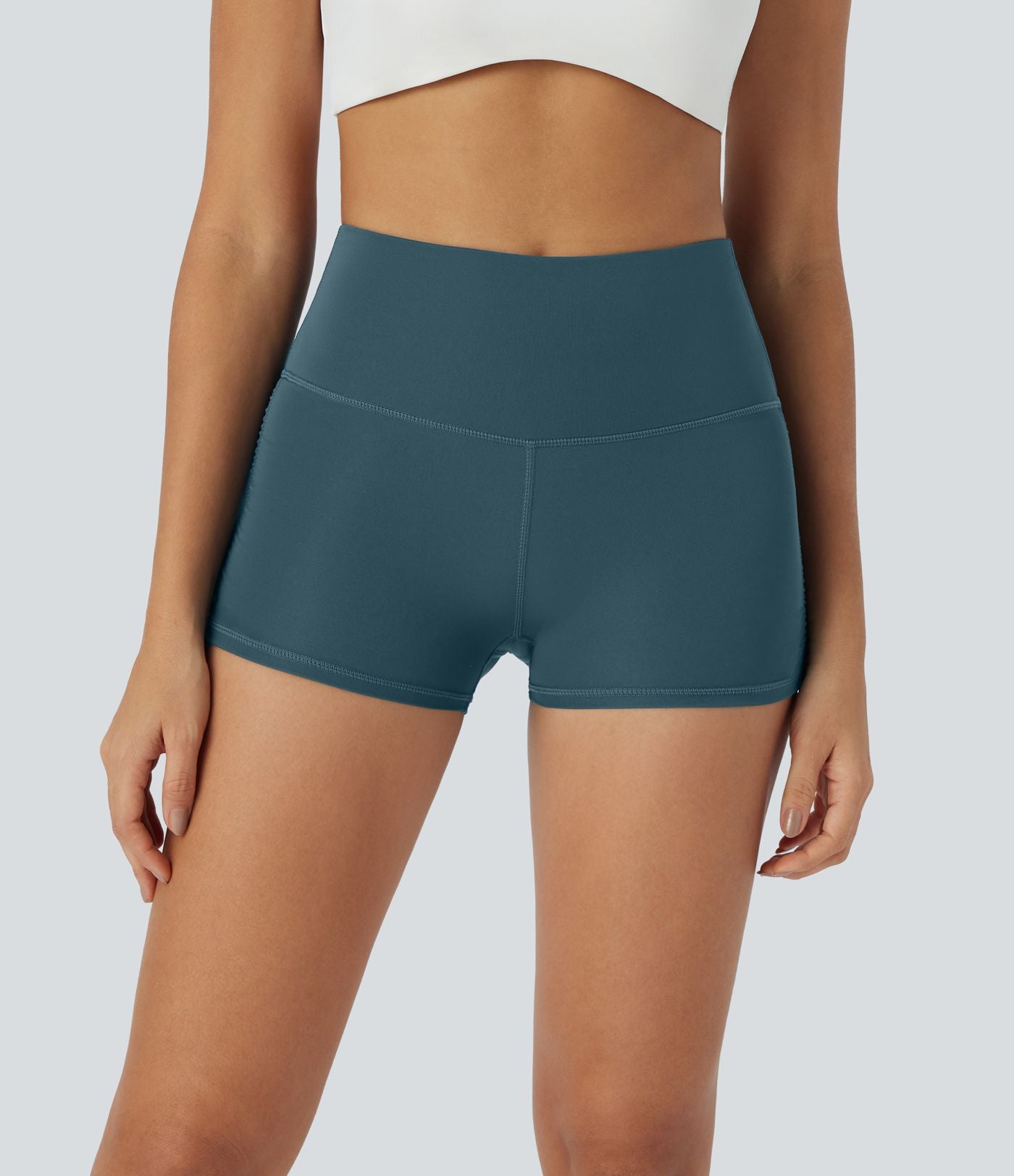 Short cycliste 6 cm de course gainant taille haute avec fronces et séchage rapide SoftlyZero™
