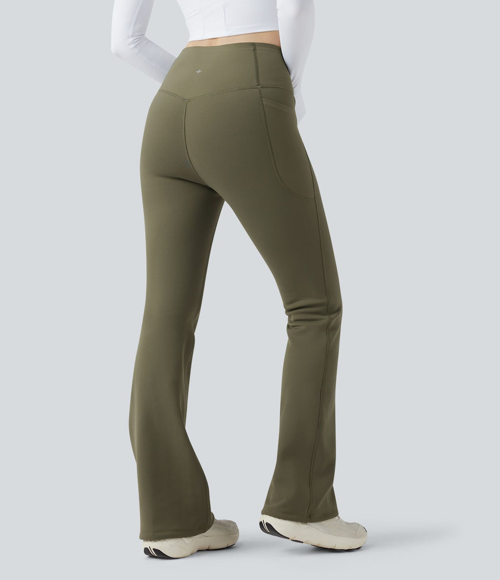 Pantalon de yoga bootcut gainant taille haute extra chaud Halara UltraSculpt™ avec poches