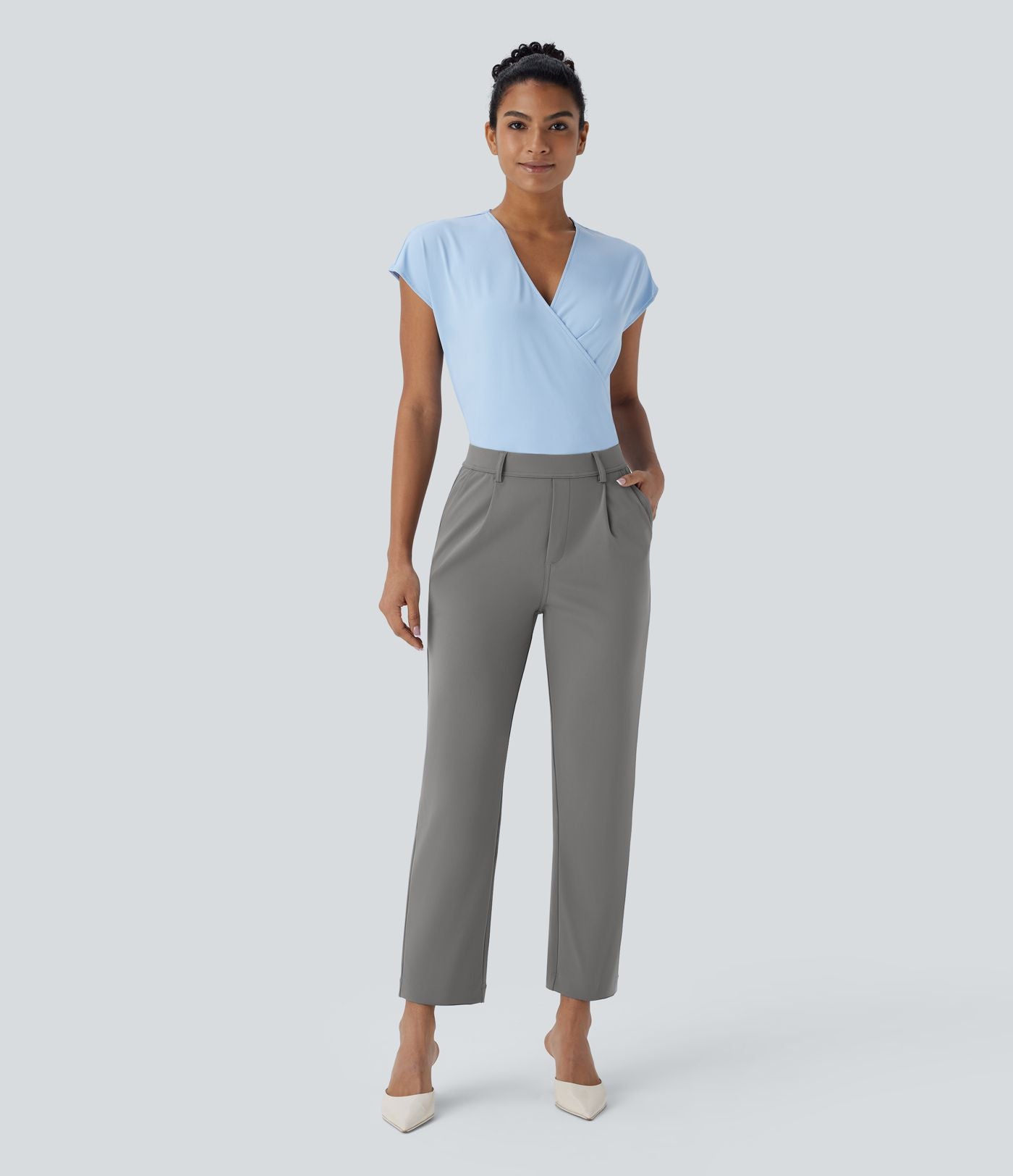 Pantalon de travail fuselé longueur cheville taille haute Halara Flex™ DayStretch avec poches