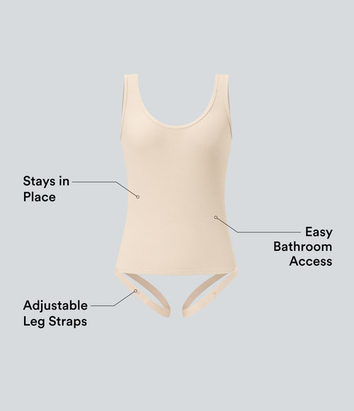 Body casual côtelé col U bretelles jambe ajustables - Easy Peasy