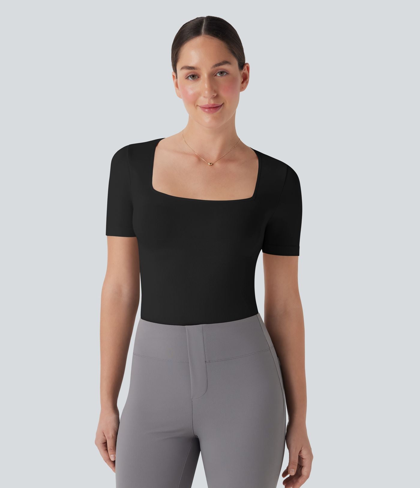 Combinaison de travail lissante décolleté carré avec bretelles de jambe ajustables sans couture OneForm Seamless Flow - Easy Peasy