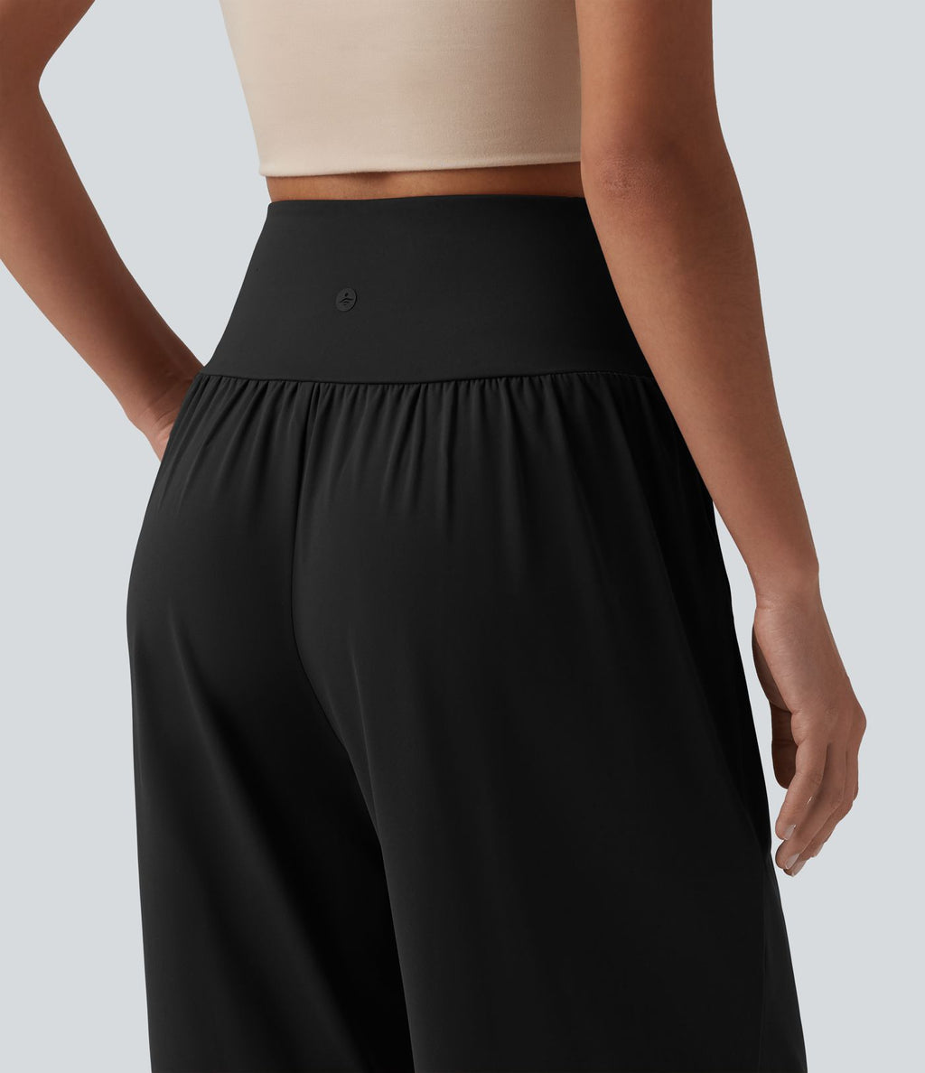 Pantalon ample décontracté SoftlyZero™ Airy taille haute croisé effet frais InstantCool avec poches