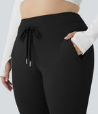 Jogging grande taille SoftlyZero™ Airy taille haute avec cordon de serrage poches latérales longueur complète effet frais InstantCool, protection solaire UPF50+