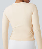 Haut de sport yoga SoftlyZero™ Plush manches longues froncé