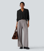 Chemise de travail col V manches longues avec poches