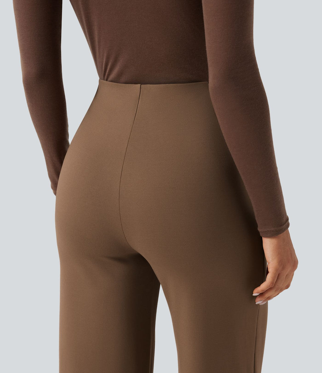 Pantalon large esprit bureau Halara Flex™ taille haute avec plis nervurés