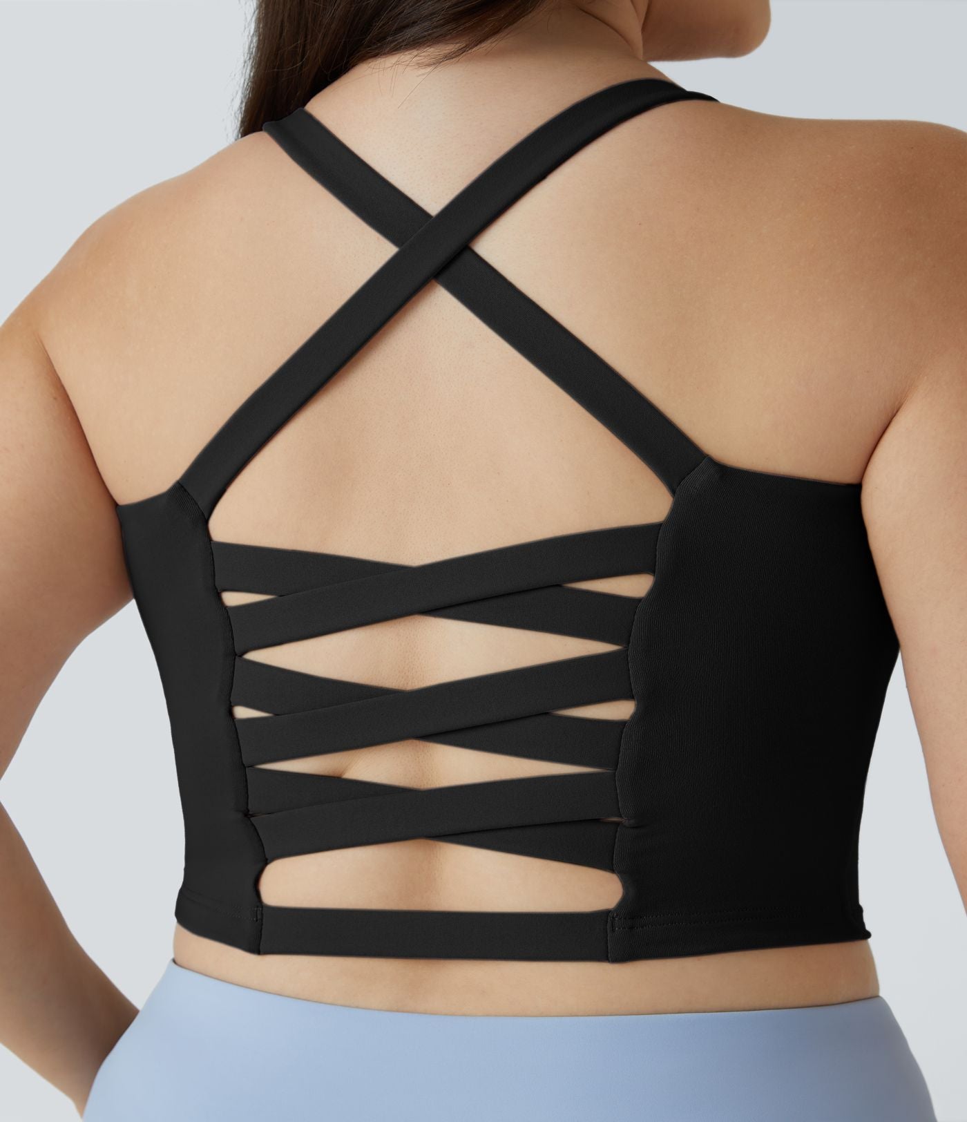 Débardeur Yoga Court Dos Nu Croisé Grande Taille