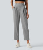 Halara Flex™ Pantalon tailleur fuselé taille haute en tissu gaufré avec poches