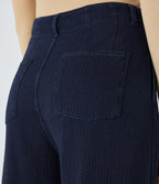 Jean carotte 7/8 casual délavé Halara Flex™ taille mi-haute avec poches