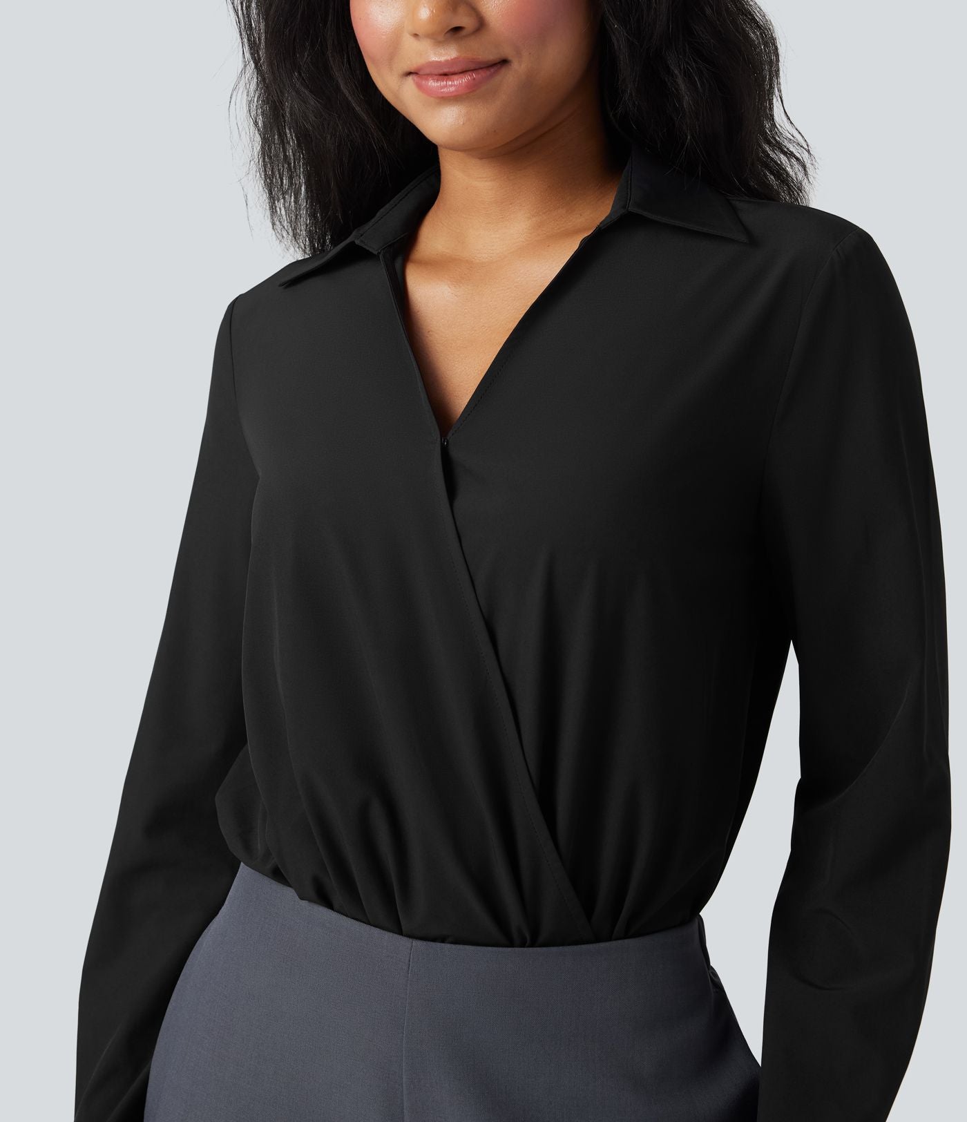 Body chemise de travail Breezeful™ col V manches longues séchage rapide