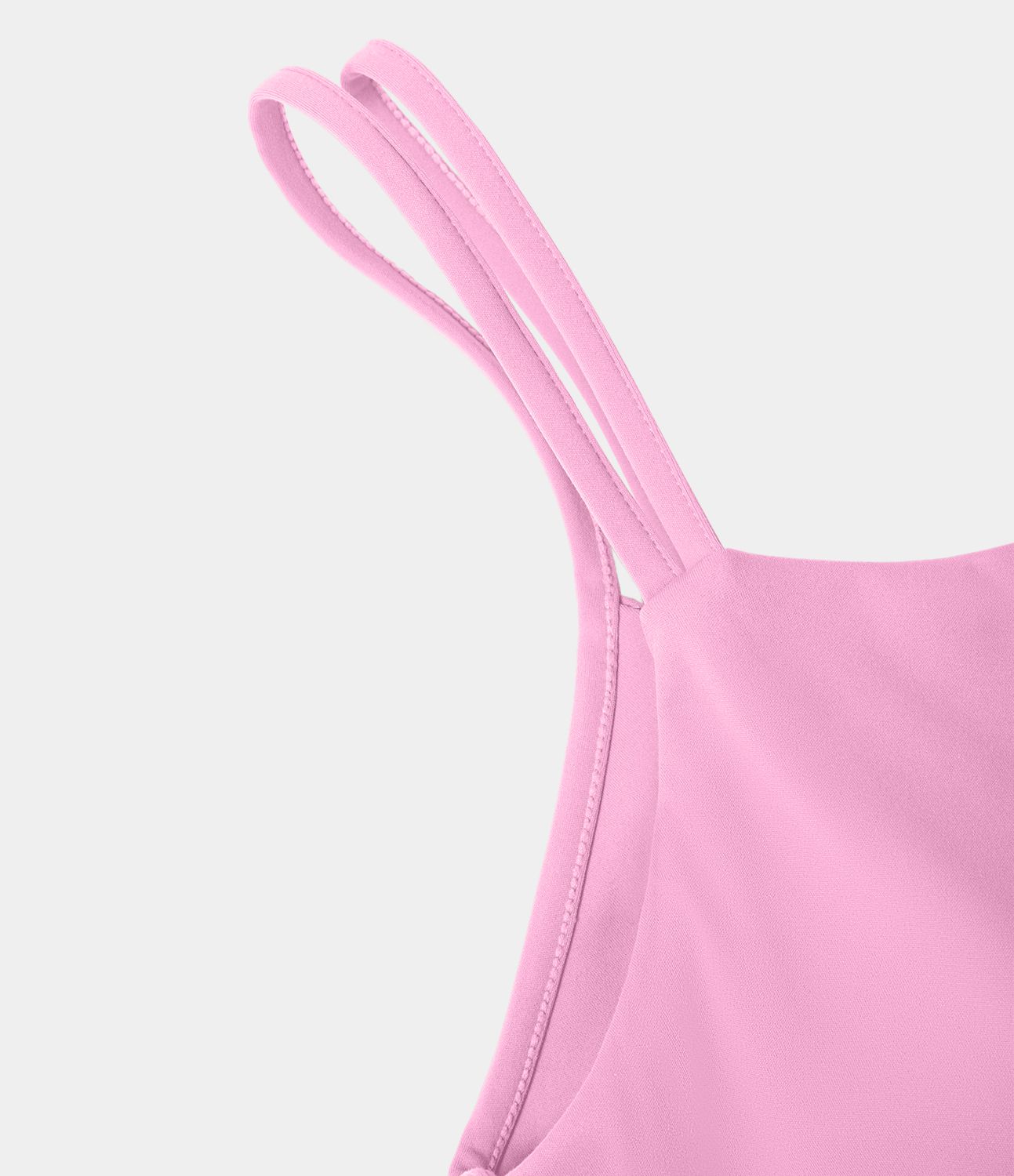 Robe de sport danse 2-pièces SoftlyZero™ Plush double bretelles caraco avec poche A-D