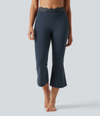 Legging de yoga flare Halara UltraSculpt™ longueur mollet avec dentelle contrastée et poches