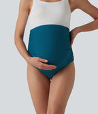 Culotte de bikini de grossesse taille ultra haute avec fronces