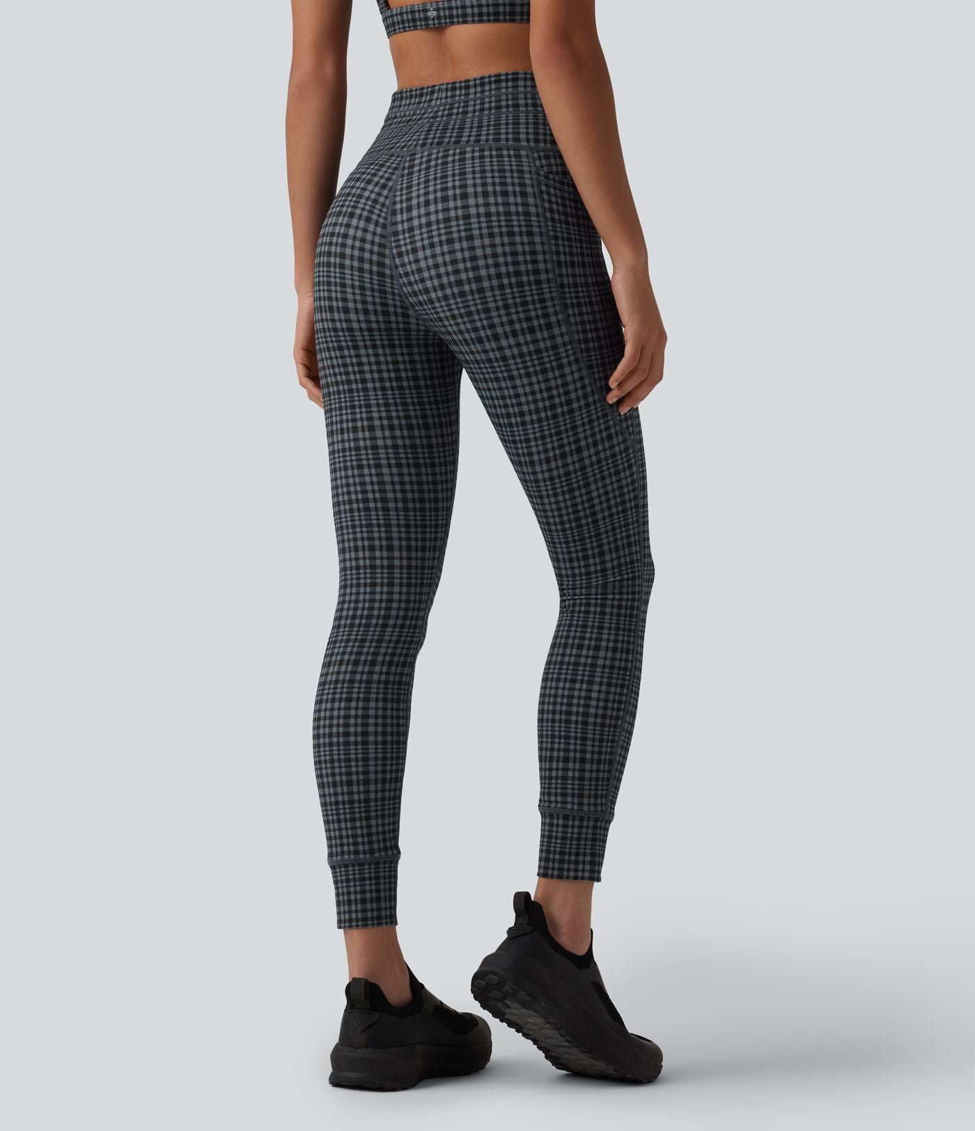 Legging de yoga Halara UltraSculpt™ taille haute avec cordon de serrage imprimé carreaux avec poches