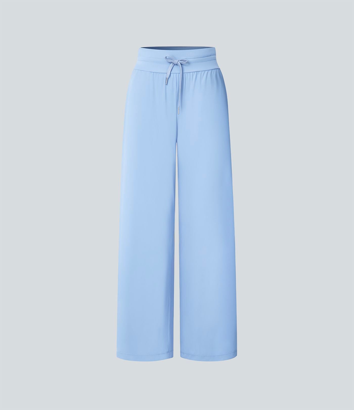 Pantalon large décontracté taille haute cordon de serrage poches latérales effet frais InstantCool