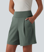 Short tailleur ample DayStretch taille haute 17,5 cm avec poches