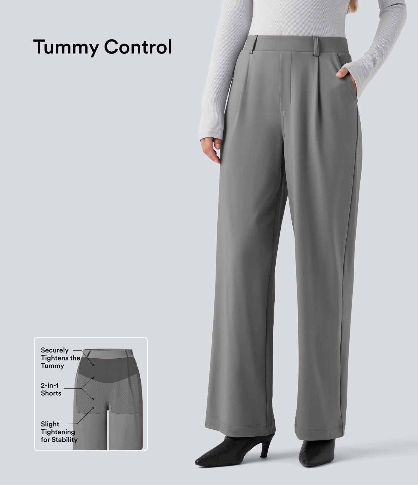 Pantalon tailleur Halara Flex™ DayStretch gainant coupe droite taille haute avec poches
