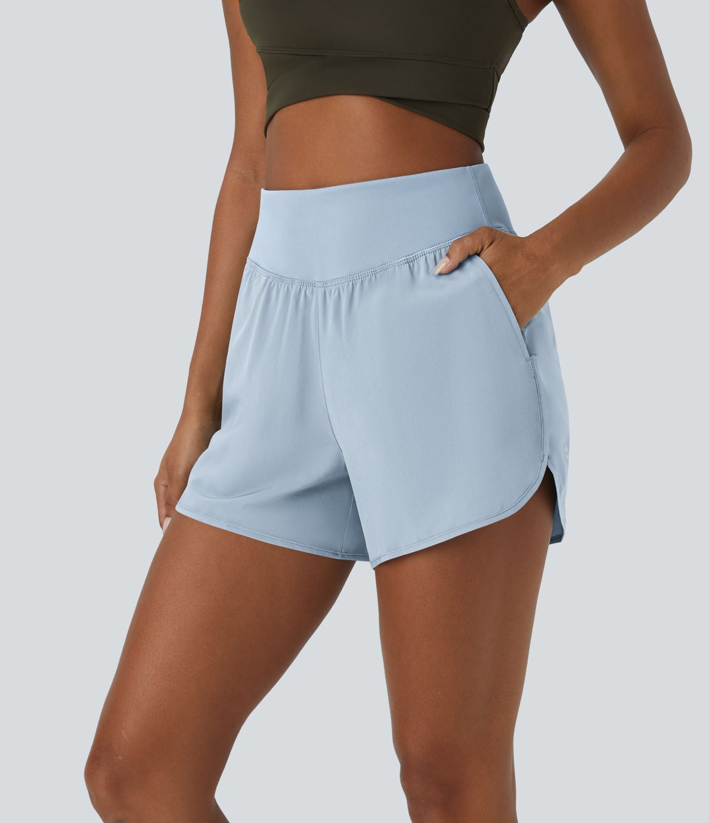 Breezeful™ Shorts 10cm Casual à Séchage Rapide Taille Haute et Poche Latérale