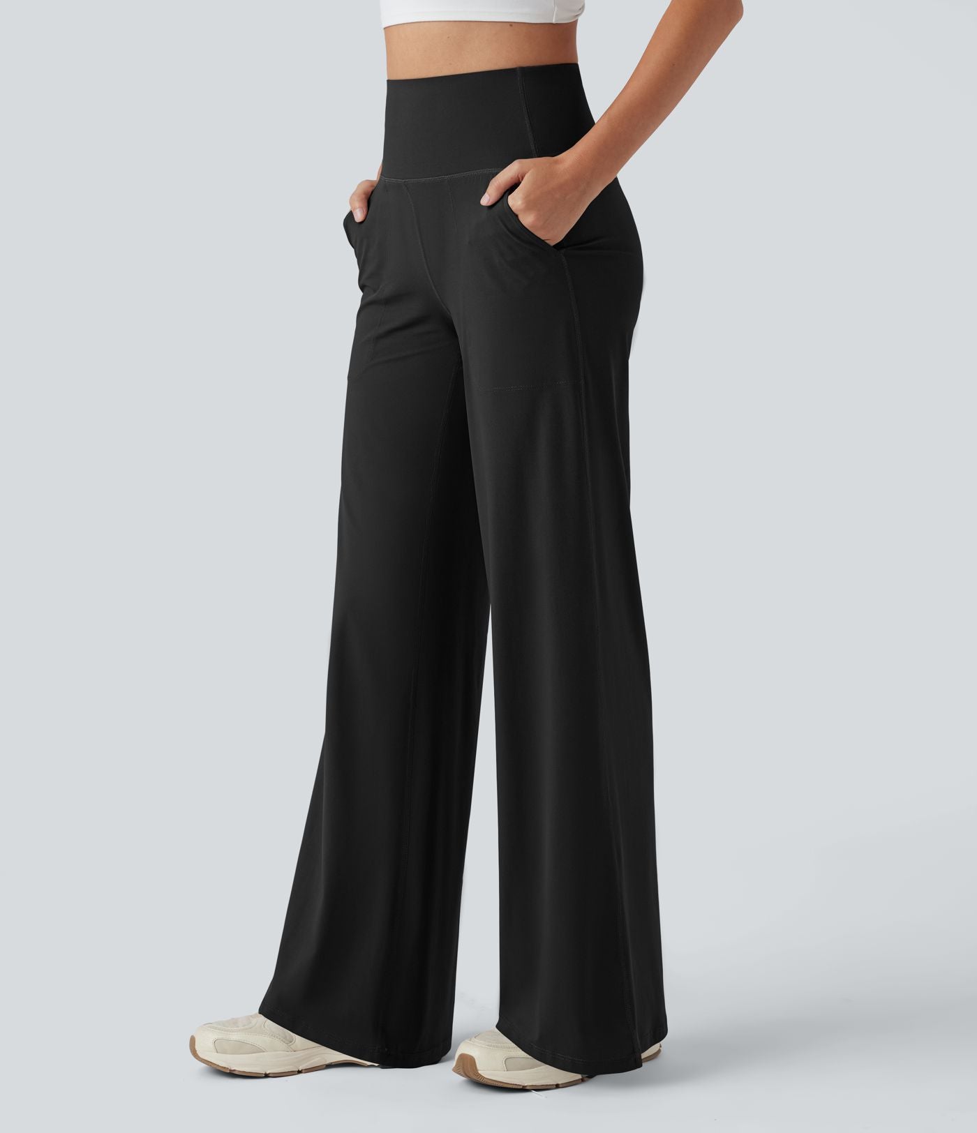 Pantalon de yoga large Halara UltraSculpt™ taille haute gainant avec poches