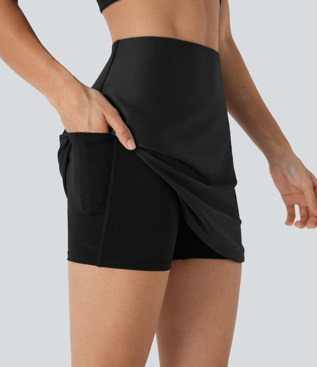 Legging 7/8 de yoga gainant taille haute imprimé denim avec poches Halara UltraSculpt™