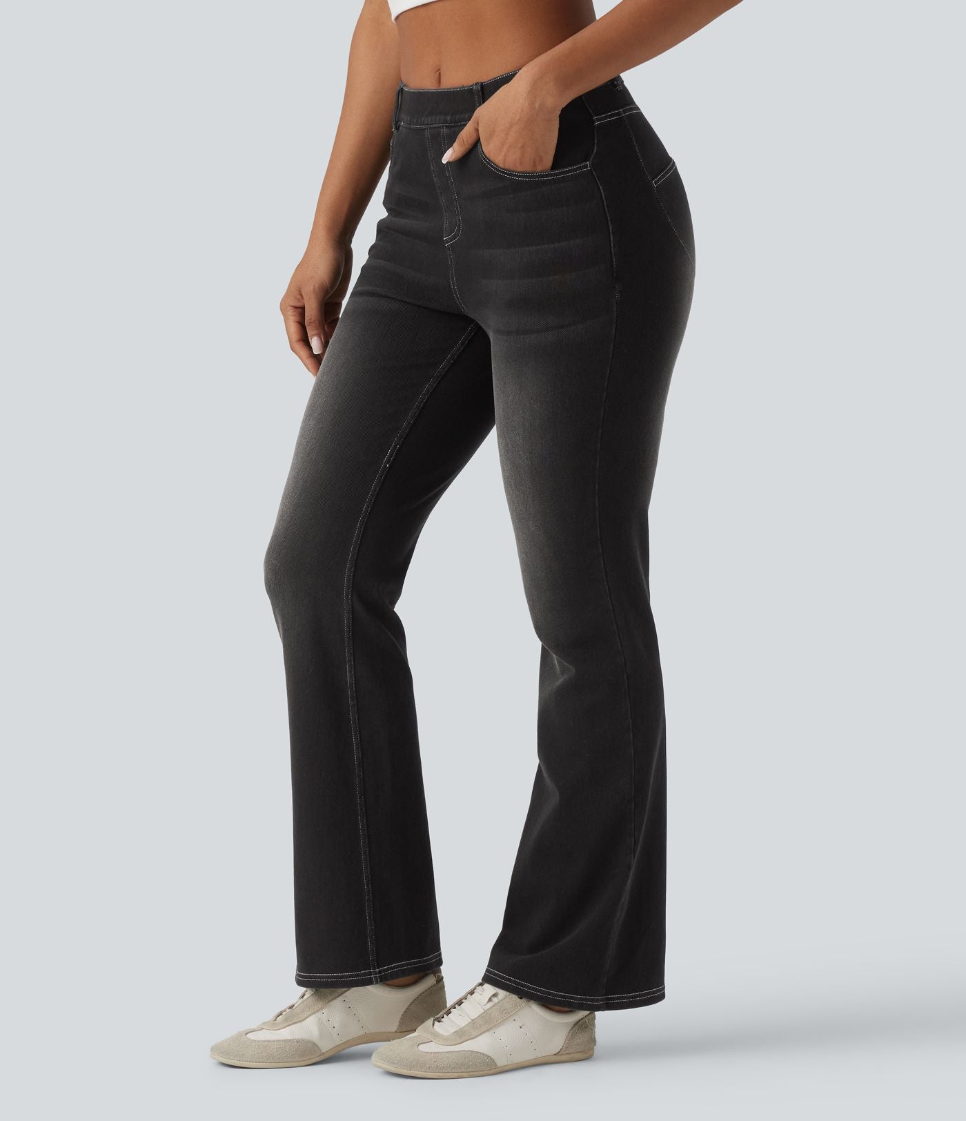 Halara Flex™ Jean bootcut casual taille mi-haute avec poches