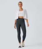 Legging de yoga gainant galbant taille haute imprimé denim avec poches Halara UltraSculpt™