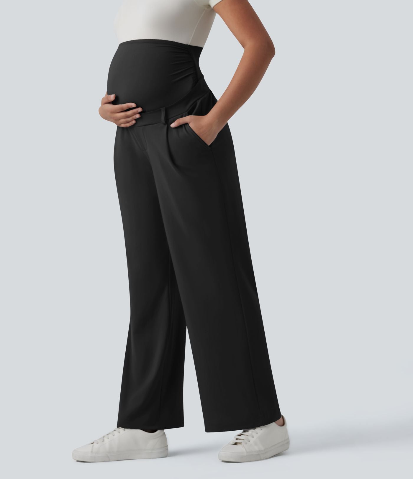 Pantalon tailleur de grossesse Halara Flex™ DayStretch coupe droite taille super haute avec poches