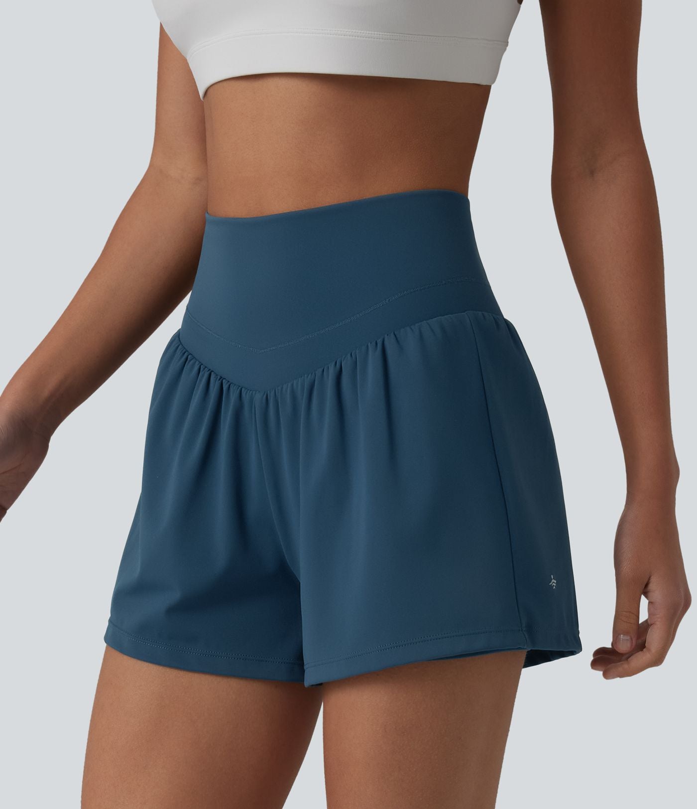 Short de yoga 2-en-1 SoftlyZero™ Airy taille haute dos croisé effet frais InstantCool avec poche