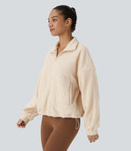 Sweat-shirt de randonnée en polaire avec col et demi-zip